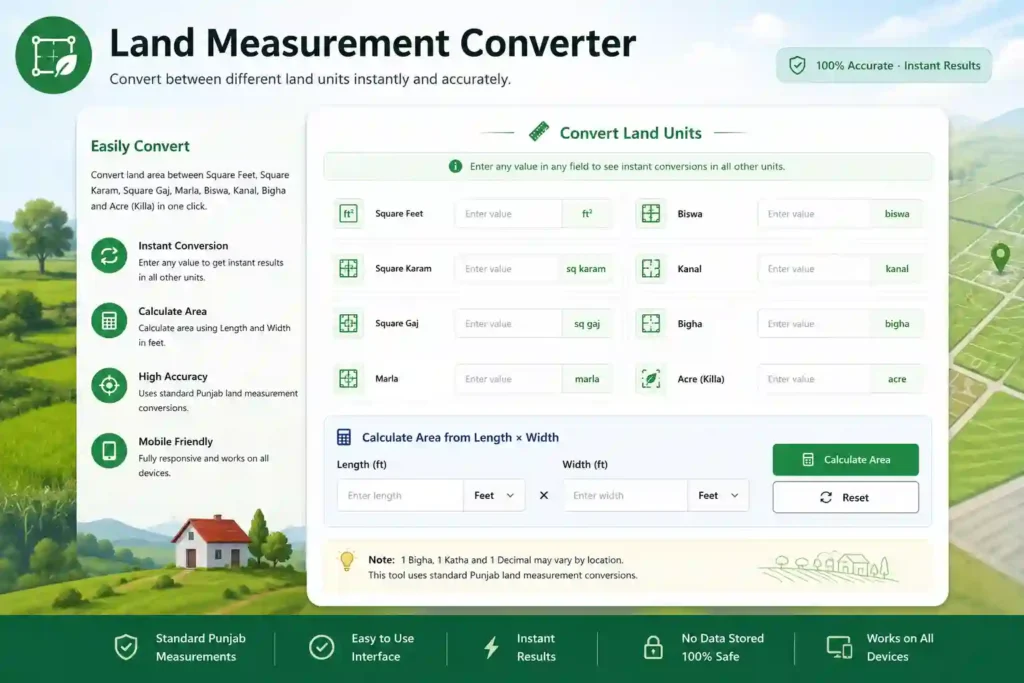 land measurement unit convertor